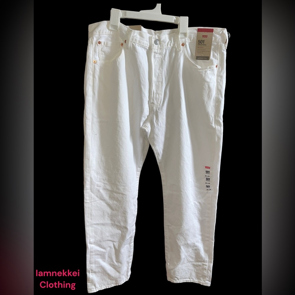 Worn once Levi’s 501 Original W36 L30 White Jeans